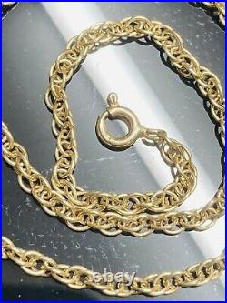 Lovely 9ct gold Rope link chain necklace. Hallmarked, 15 In Excellent Cond