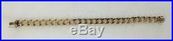 Lovely Gents 8 1/2 Heavy Vintage Solid 9ct Gold Fancy Curb Link Bracelet Chain