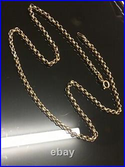 Lovely Vintage 9ct 375 Yellow Gold Belcher Chain Necklace 19 Long Hallmark