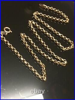 Lovely Vintage 9ct 375 Yellow Gold Belcher Chain Necklace 19 Long Hallmark