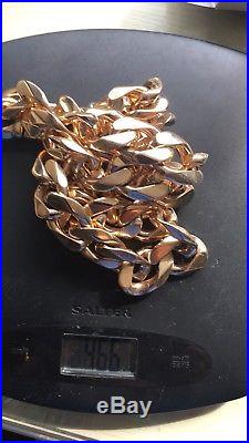 MASSIVE HEAVY SOLID 9CT GOLD GENTS MENS CURB CHAIN 466 gram