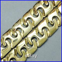 MASSIVE MENS SOLID 5½oz'S' LINK CHAIN 9CT GOLD ON JEWELLERS BRONZE