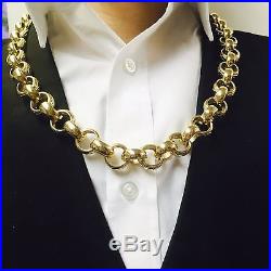 MENS 151.4g PATTERNED & PLAIN BELCHER CHAIN 9CT GOLD ON JEWELLERS BRONZE