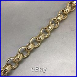 MENS 151.4g PATTERNED & PLAIN BELCHER CHAIN 9CT GOLD ON JEWELLERS BRONZE