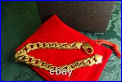 MENS 8.4 9ct Gold CURB CHAIN Bracelet 31.3gr 1 Troy Oz 10mm links Hm RRP£1750