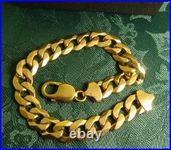 MENS 8.4 9ct Gold CURB CHAIN Bracelet 31.3gr 1 Troy Oz 10mm links Hm RRP£1750