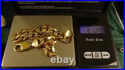 MENS 8.4 9ct Gold CURB CHAIN Bracelet 31.3gr 1 Troy Oz 10mm links Hm RRP£1750