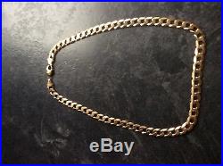 MENS 9ct GOLD CHAIN NECKLACE SOLID DIAMOND CUT CURB 58 GRAMS 21.5 inches