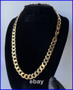 MONSTER Solid 9ct Gold on Silver Heavy 12.3 CURB Chain 24inch