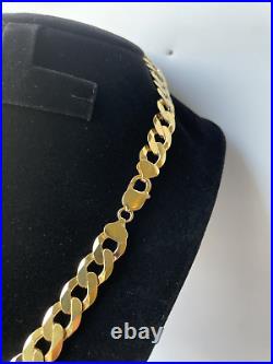 MONSTER Solid 9ct Gold on Silver Heavy 12.3 CURB Chain 24inch