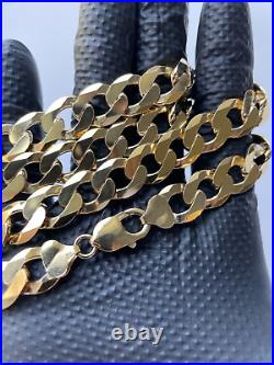 MONSTER Solid 9ct Gold on Silver Heavy 12.3 CURB Chain 24inch