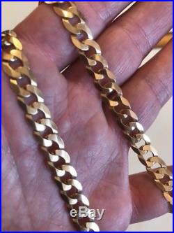 Massive Heavy Solid 9ct Gold Gents Mens 18 Inch Curb Chain 22.5g Not Scrap