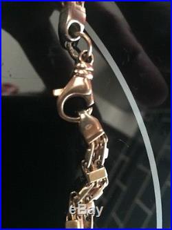 Men's 34 9ct Gold Box Chain And Stone Set Scorpion Pendant