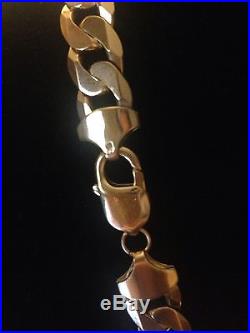 Men's 9CT Gold Curb Chain. 22 Inch. 98 Grams