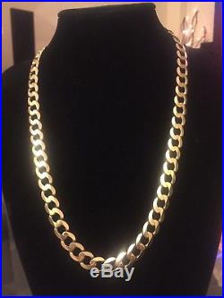 Men's 9CT Gold Heavy Curb Chain. 25 Inch. 94 Grams