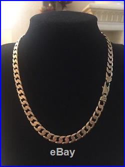 Men's 9ct Gold Curb Chain. 22 1/2 Inch. 78 Grams