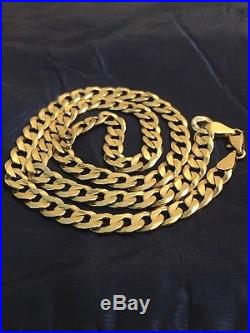 Men's 9ct Gold Curb Chain 26.9g Hallmarked Good Used Condition! Great Weight