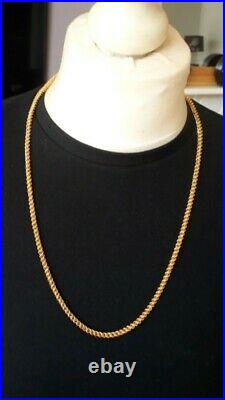 Men's 9ct solid gold rope chain length 25 hallmarked heavy 32.8 grams