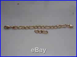 Men's Gold 9ct Heavy Curb Figaro Link Bracelet 21g 7.5