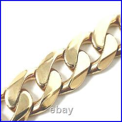 Men's Heavy Gold Curb Bracelet Solid 9ct Yellow Gold 17.8mm 9.5 116.3g