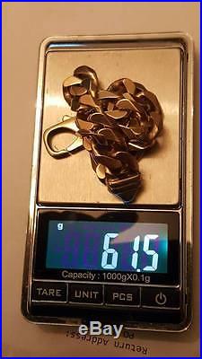 Men's heavy 9ct gold curb bracelet 61.5 grams