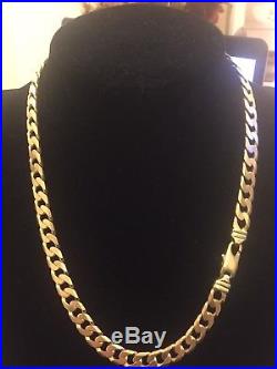 Mens 9CT Gold Curb Chain. 20 1/2 Inch. 78.2 Grams