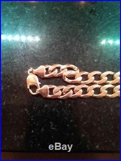 Mens 9CT Gold Curb Chain. 22 Inch. 77.7 Grams
