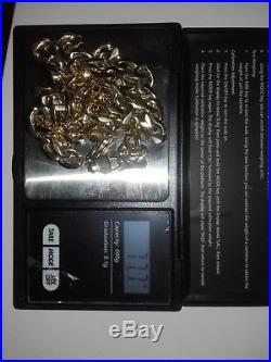Mens 9CT Gold Curb Chain. 22 Inch. 77.7 Grams