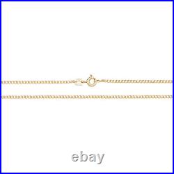 Mens 9ct Gold 1mm Flat Curb Chain Necklace