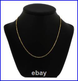 Mens 9ct Gold 1mm Semi Solid Close Curb Chain Necklace