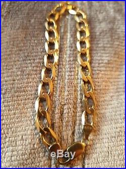 Mens 9ct Gold Bracelet Flat Curb fully hallmarked
