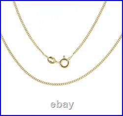 Mens 9ct Gold Close Curb Chain Necklace