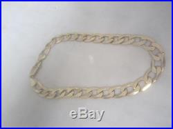 Mens 9ct Gold Curb Chain Bracelet 9.1 Grams 8'' Length Lot L