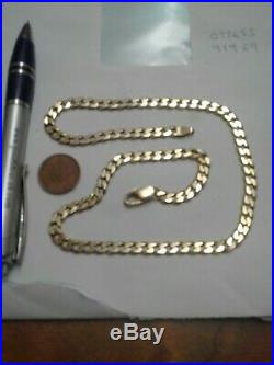 Mens 9ct Gold Diamond Cut Curb Chain