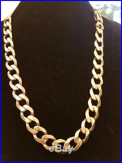 Mens 9ct Gold Heavy Curb Chain. 178 Grams