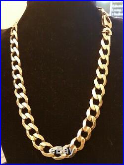Mens 9ct Gold Heavy Curb Chain. 178 Grams