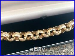 Mens 9ct gold belcher bracelet, Heavy Chain, Big Gold
