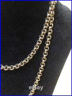 Mens 9ct gold belcher link chain 30 in length 63.51grams heavy necklace