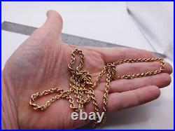 Mens 9ct gold rope chain length 26weight 17.71grams
