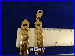 Mens Boys Ladies HEAVY 9ct Gold CURB Bracelet 8 35g Hm 12mm RRP £2100 47c