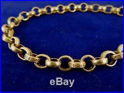 Mens Fabulous LONG 26 9ct Gold Patt BELCHER Chain Necklace Hm 69gr 8mm 788n