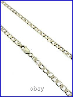 Mens Gold Curb Chain 9ct Yellow Gold Long Chain 22 Inch 4mm Wide Mens Solid