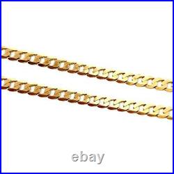 Mens Gold Curb Chain Solid 16g 9ct Yellow Gold 5.4mm 20 Inches Fully Hallmarked