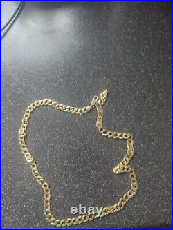 Mens used 9ct gold chain used 24 Inch Cut King Cuban Heavy Necklace 24 Grams