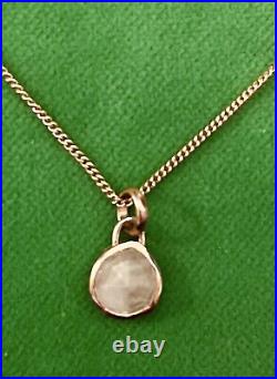 Monica vinader rose quartz crystal pendant on solid rose gold necklace chain