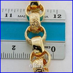 NEW 9ct Gold Heavy Ornate Belcher Bracelet 10mm 31.2G 8.5 RRP £1250 (C169)