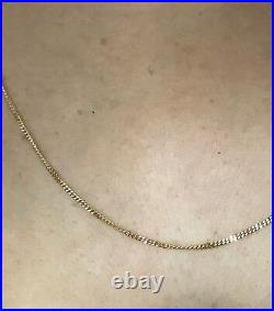 NEW 9ct Yellow Gold Fine Flat Curb Chain 55cm Hallmarked 375 Made in Italy