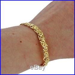 NEW Hallmarked 9ct Gold Flat Byzantine Bracelet- Mens 8 5.5MM RRP £645 (I50)