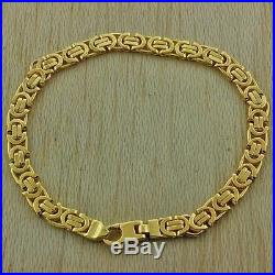 NEW Hallmarked 9ct Gold Flat Byzantine Bracelet- Mens 8 5.5MM RRP £645 (Q50)