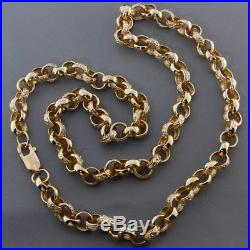 NEW Heavy Hallmarked 9ct Gold Ornate Belcher Chain 35.5G 22 RRP £1420 C16